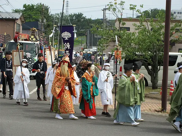 the annual Wanishi Shrine festival